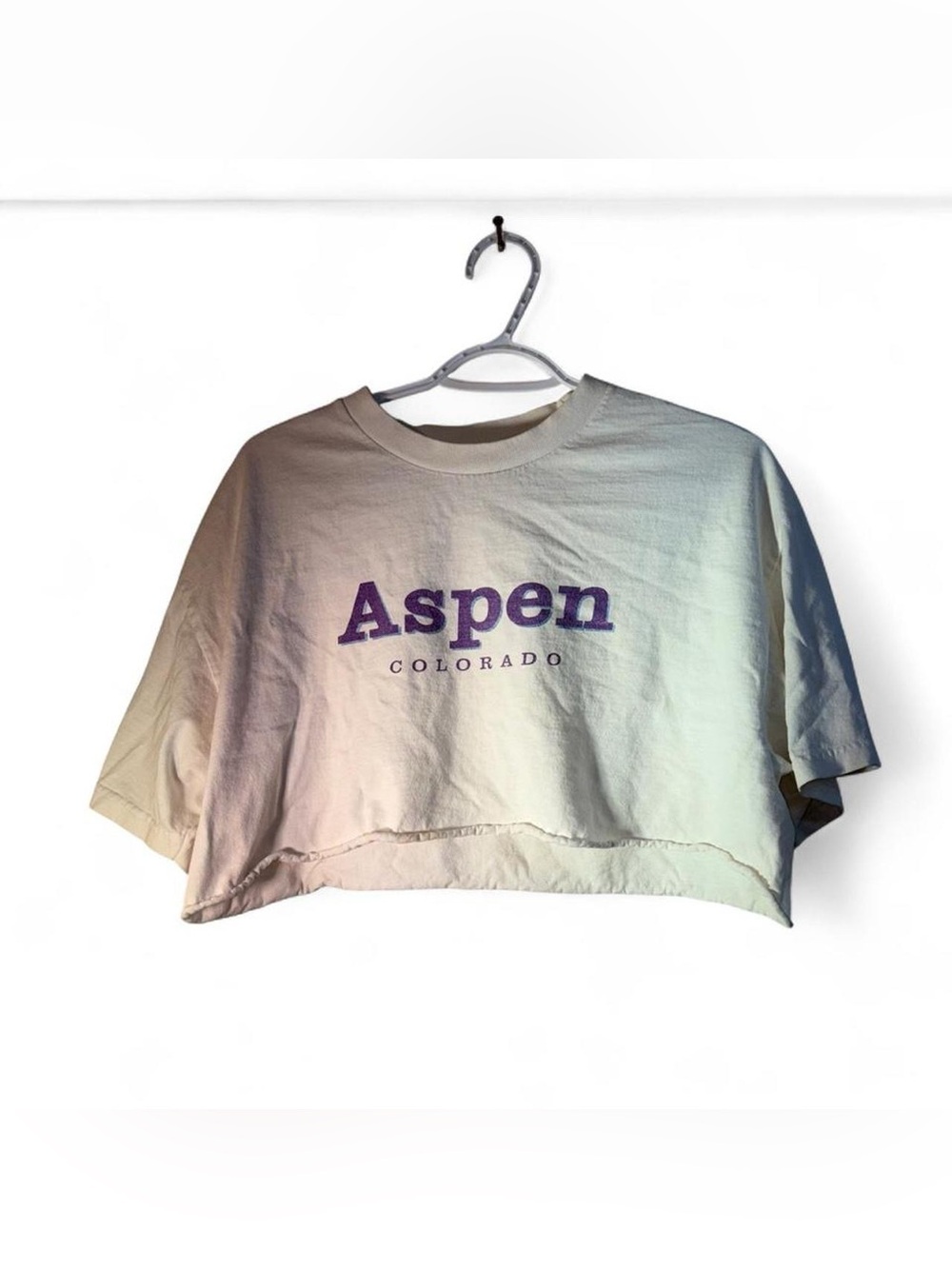 Aspen Colorado Cropped Tee - Purple Logo